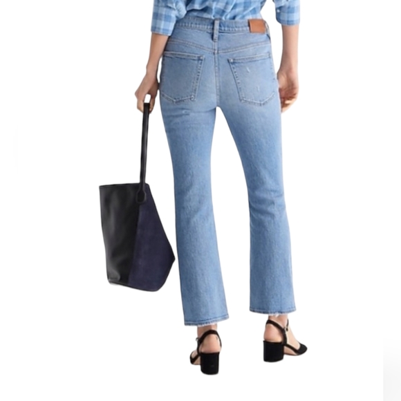 J. Crew Demi Boot Crop Jeans Mid-rise Distressed Medium Wash 27P - Picture 7 of 12